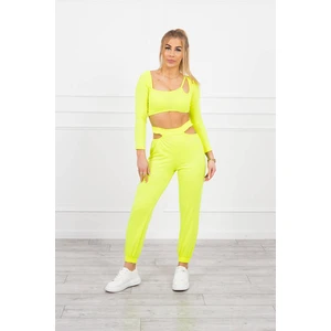 Set with a top blouse yellow neon