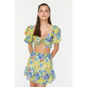 Trendyol Floral Patterned Blouse-Skirt Set