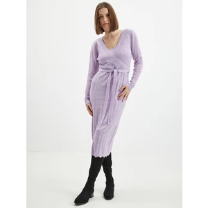 Orsay Light purple ladies sweater midi-dresses with wool - Ladies