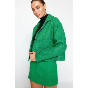 Trendyol Green Tweed Jacket Coat