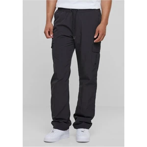 Nylon Cargo Pants Straight Leg Black