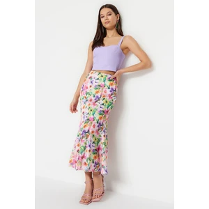 Trendyol Multicolored Floral Patterned Maxi Length Woven Skirt