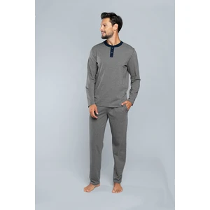 Profit pajamas with long sleeves, long pants - medium melange