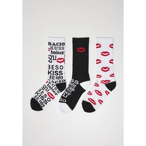 Kiss Socks 3-Pack Black/White/Red