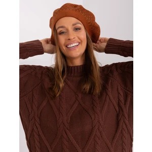 Light brown knitted beret