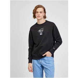 Black Men's Sweatshirt with Tommy Jeans Print - Men's