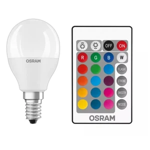 LED žárovka E14 Osram STAR+ CL P 5,5W (40W) s dálkovým ovladačem RGBW (teplá bílá 2700K) stmívatelná