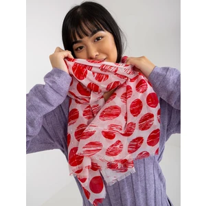 Red lady's scarf with polka dots and sequins