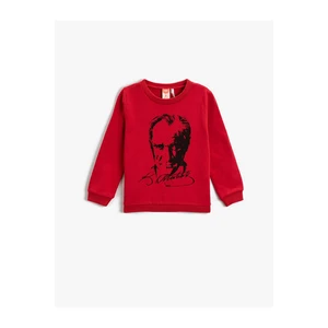 Koton Atatürk Printed Sweatshirt Crew Neck