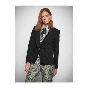 Koton Melis Ağazat X - Jacquard Pocket Detailed Blazer Jacket