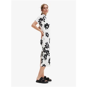 Black-and-white Women's Floral Midi-Dresses Desigual York - Ladies