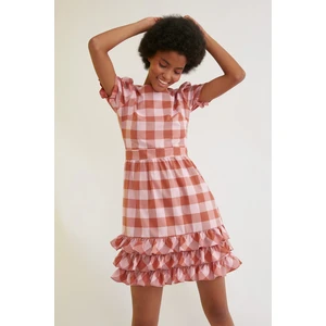 Trendyol Rose Dry Square Frilly Dress