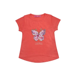 Girl's T-shirt with coral butterfly