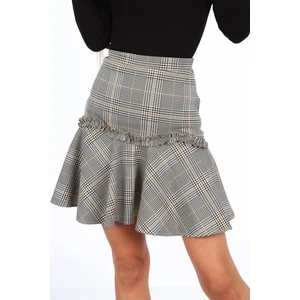 Checkered miniskirt mustard