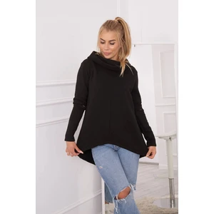 Insulated sweatshirt with longer back black