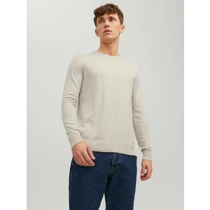 Krémový basic svetr Jack & Jones Emil - Pánské