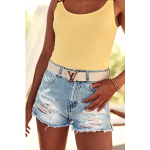 Women's denim shorts with holes