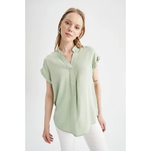 DEFACTO Regular Fit Short Sleeve Viscose Shirt