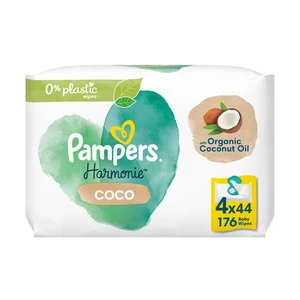 PAMPERS Obrúsky vlhčené Harmonie Coconut Plastic Free 4x44 ks