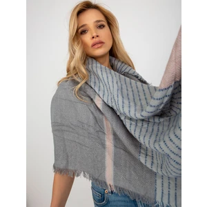 Grey and light pink patterned scarf