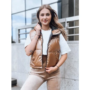 Women's quilted vest ASHE dark beige Dstreet