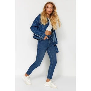 Trendyol Dark Blue Normal Waist Mom Jeans