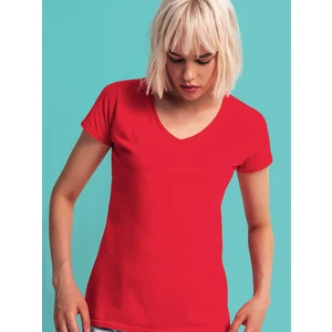 Iconic Vneck Fruit of the Loom Women's Red T-shirt