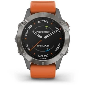 Garmin FENIX 6 Sapphire, Titanium, Orange band