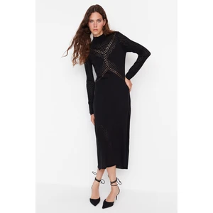 Trendyol Limited Edition Black Openwork Knitwear Dress