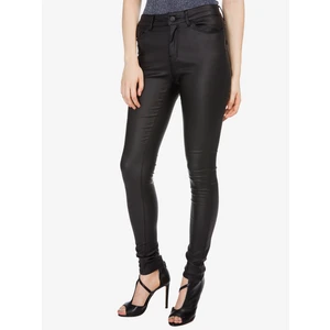 Vero Moda Dámské kalhoty VMSEVEN Slim Fit 10138972 Black COATED XL/30