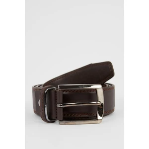 DEFACTO Men's Rectangle Buckle Leather Look Belt