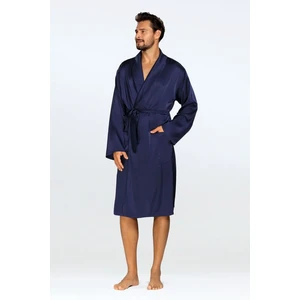 DKaren Man's Bathrobe Lukas Navy Blue