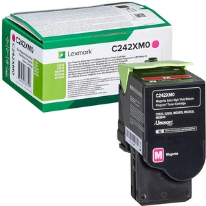 Lexmark originální toner C242XM0, magenta, 3500str., return, extra high capacity, Lexmark C2425dw,C2535dw,MC2425adw,MC2535adwe,MC2