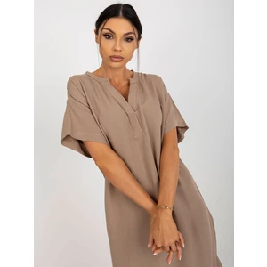 Dark beige simple dress by OCH BELLA