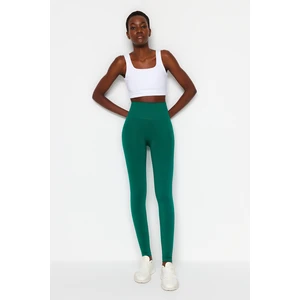 Trendyol Dark Green Seamless/Seamless Gathering Full Length Sports Tights