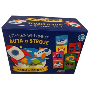 Auta a stroje - kniha a domino