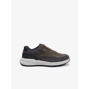 Black-Khaki Mens Suede Details Geox - Men