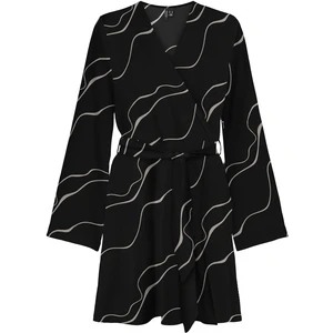 Women's black patterned dress VERO MODA Merle - Women's