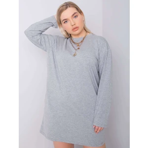 Gray cotton plus size dress