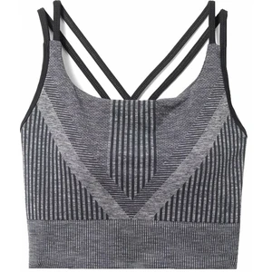 Smartwool Women's Intraknit Strappy Bra Black Heather M Reggiseni da corsa