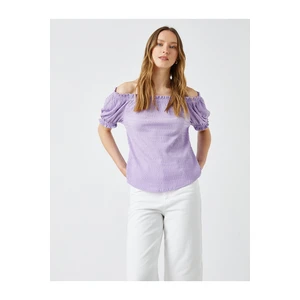 Koton Off-the-Shoulder Blouse with Short Balloon Sleeves