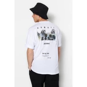 Trendyol Men's Oversize/Wide-Cut Crew Neck Floral Print 1 Cotton Short Sleeve T-Shirt