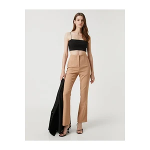 Koton Wide Leg Pants with Stitching Detail High Waist.