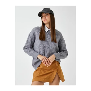 Koton Knit Sweater Round Neck Long Sleeve