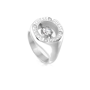 Guess Módní ocelový prsten s krystaly Solitaire JUBR01465JWRH 52 mm