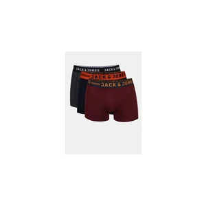 Jack&Jones 3 PACK - pánske boxerky JACLICHFIELD 12113943 Burgundy XXL