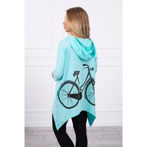 Sweatshirt with a bicycle print mint