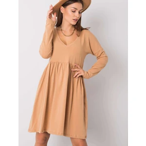 RUE PARIS Camel cotton dress