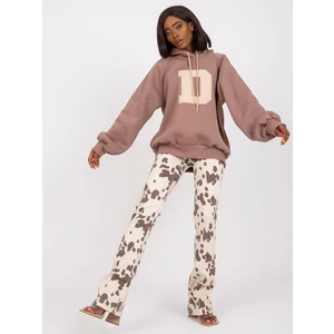 Brown blouse oversized jersey with a hood Valeria