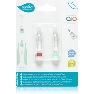 Nuvita Sonic Clean&Care Replacement Brush Heads náhradné hlavice pre sonickú zubnú kefku na baterky pre bábätká Small 0m - 12m 2 ks